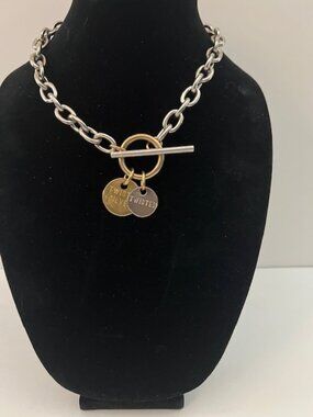 Twisted silver Capture Necklace Mixed Metal Brass silver 19" New, Never Worn